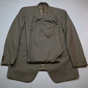 Paul Betenly 50L 40x32 Tan Khaki Brown 100% Wool Mens Jacket Pants Suit